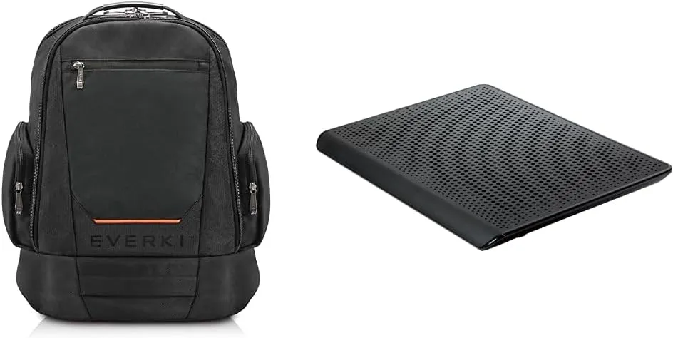 Everki ContemPRO 117 Large Spacious 18.4-Inch Gaming or Workstation Laptop Backpack & Targus Portable Chill Mat HD3 Gaming with 3 Ultra-Quiet Fans and Integrated Airflow Ventilation