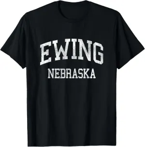 Ewing Nebraska NE Vintage Athletic Sports Design T-Shirt