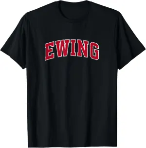 Ewing New Jersey NJ Vintage Sports Design Red Design T-Shirt