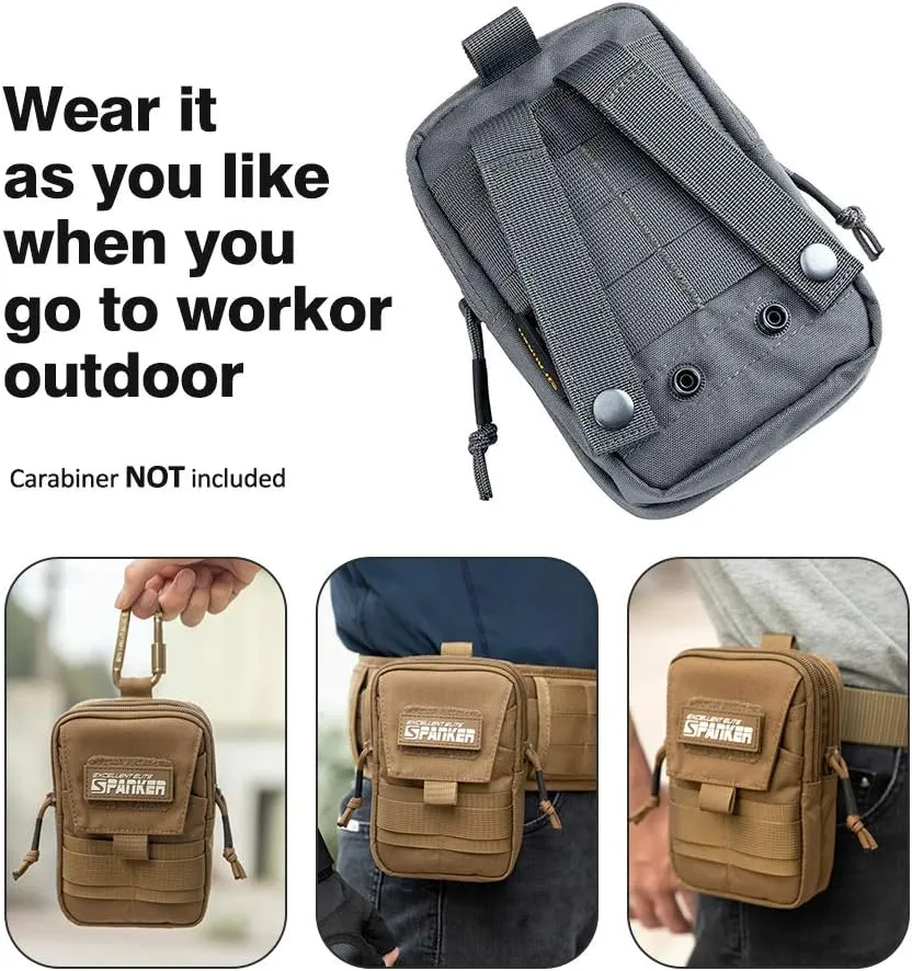 EXCELLENT ELITE SPANKER Tactical Molle EDC Pouch Nylon Belt Waist Bag Camping Hiking Organizer with Cellphone Holster for iPhone 12Pro 12 11ProMax XsMax XR XS X 8Plus 8 7 6 Samsung Galaxy Note 9 S9