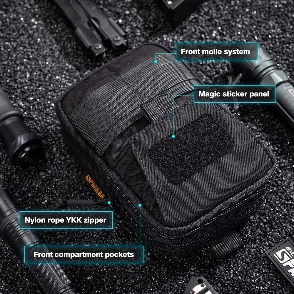 EXCELLENT ELITE SPANKER Tactical Molle EDC Pouch Nylon Belt Waist Bag Camping Hiking Organizer with Cellphone Holster for iPhone 12Pro 12 11ProMax XsMax XR XS X 8Plus 8 7 6 Samsung Galaxy Note 9 S9