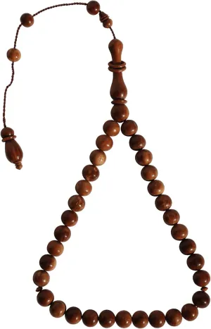 Exotic kuka Tasbih Prayer Beads with 33 Beads - Beautifully Carved Alif with Rings