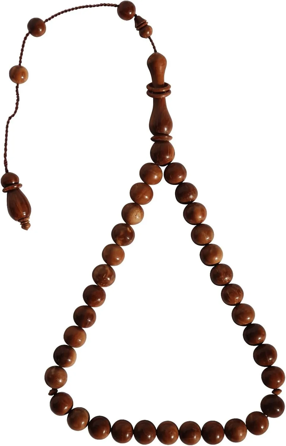 Exotic kuka Tasbih Prayer Beads with 33 Beads - Beautifully Carved Alif with Rings