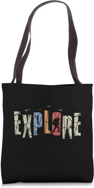 Explore Typography Design Travel Adventure Nature Camping Tote Bag