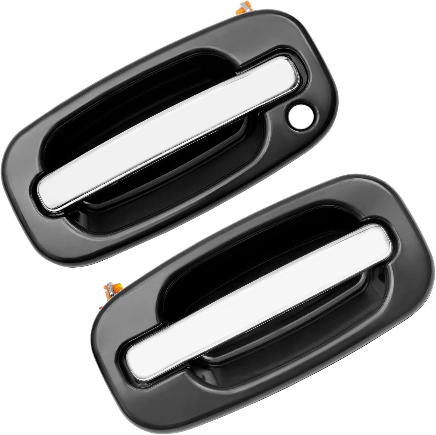 Exterior Door Handles, Compatible with 1999-2007 Chevy Silverado Suburban Tahoe Avalanche, GMC Sierra Yukon, Escalade, Chrome Lever, Front Left Driver & Right Passenger | 15034985, 15182406