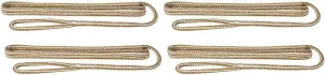 Extreme Max 3006.3378 BoatTector Premium Double Braid Nylon Fender Line Value 4-Pack - 3/8" x 6', White & Gold
