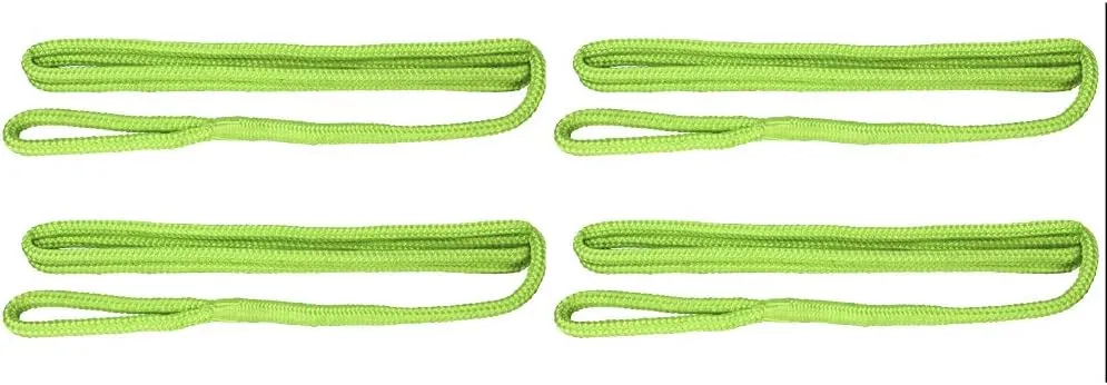 Extreme Max 3006.3405 BoatTector Premium Double Braid Nylon Fender Line Value 4-Pack - 3/8" x 6', Neon Green