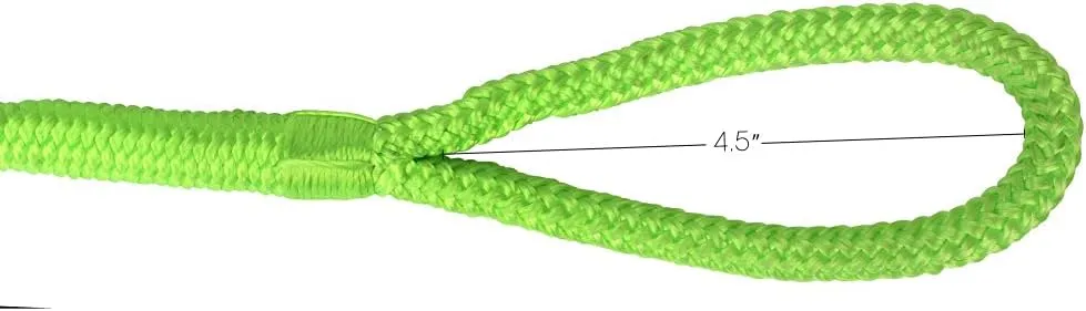 Extreme Max 3006.3405 BoatTector Premium Double Braid Nylon Fender Line Value 4-Pack - 3/8" x 6', Neon Green