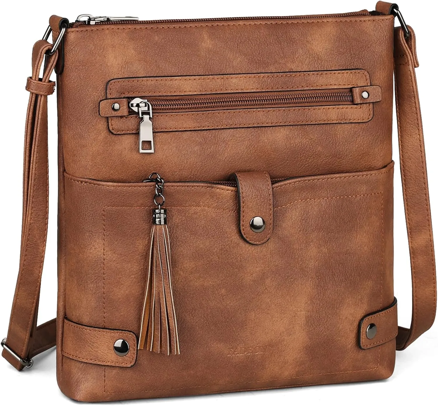 FADEON Crossbody Purses for Women Crossbody Bag, Designer Multi Pockets Shoulder Travel Purses with Tassel