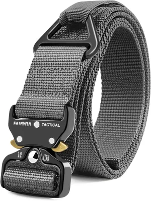 FAIRWIN Men's Tactical Belt, Rigger Belt, Utility Nylon Web Waist Work Belt for Men with V-ring Quick-Release Buckle