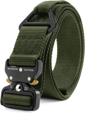 FAIRWIN Tactical Rigger Belt, 1.7 Inches Mens Nylon Webbing Utility Belt with V-ring Heavy-Duty Quick-Release Buckle