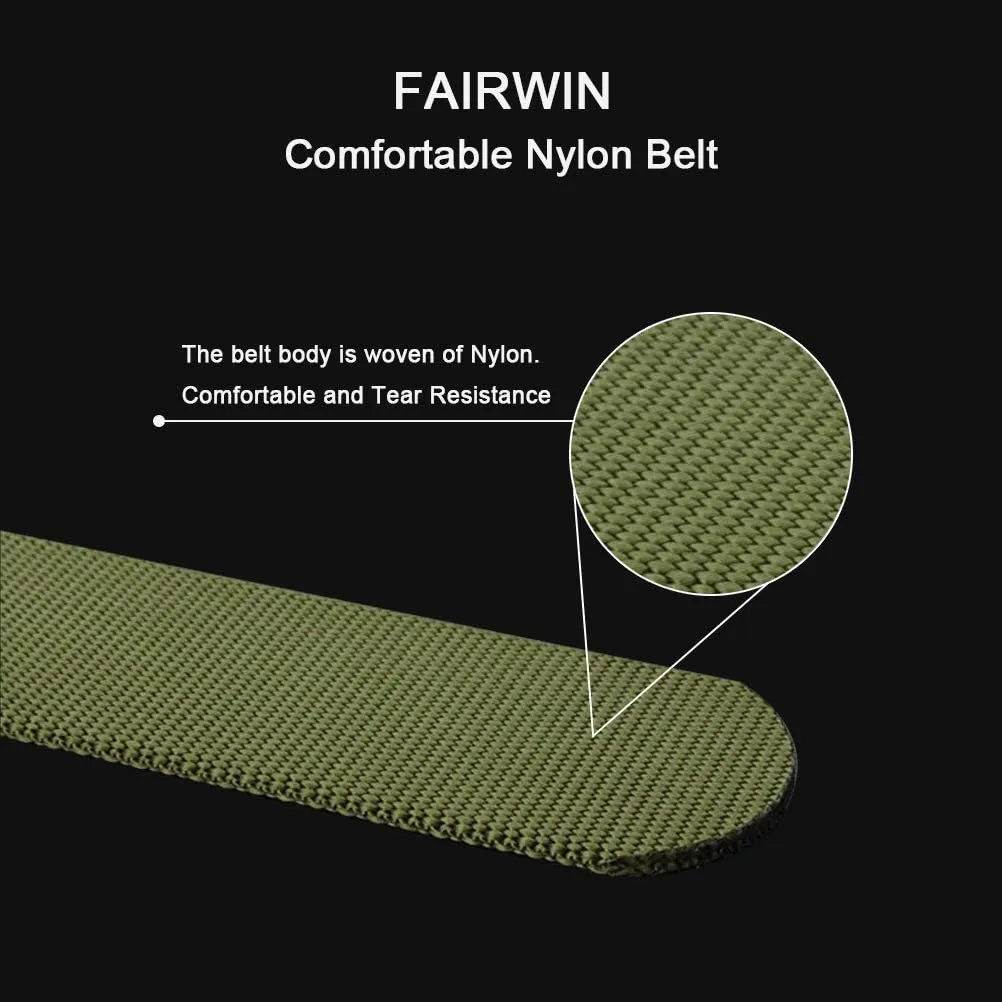 FAIRWIN Tactical Rigger Belt, 1.7 Inches Mens Nylon Webbing Utility Belt with V-ring Heavy-Duty Quick-Release Buckle