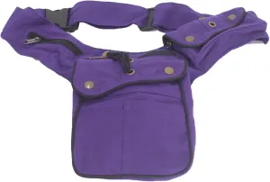 Fanny Pack for Women & Men - Small Handmade Cross Body Bags from Nepal - Purple Aesthetic Side Purse