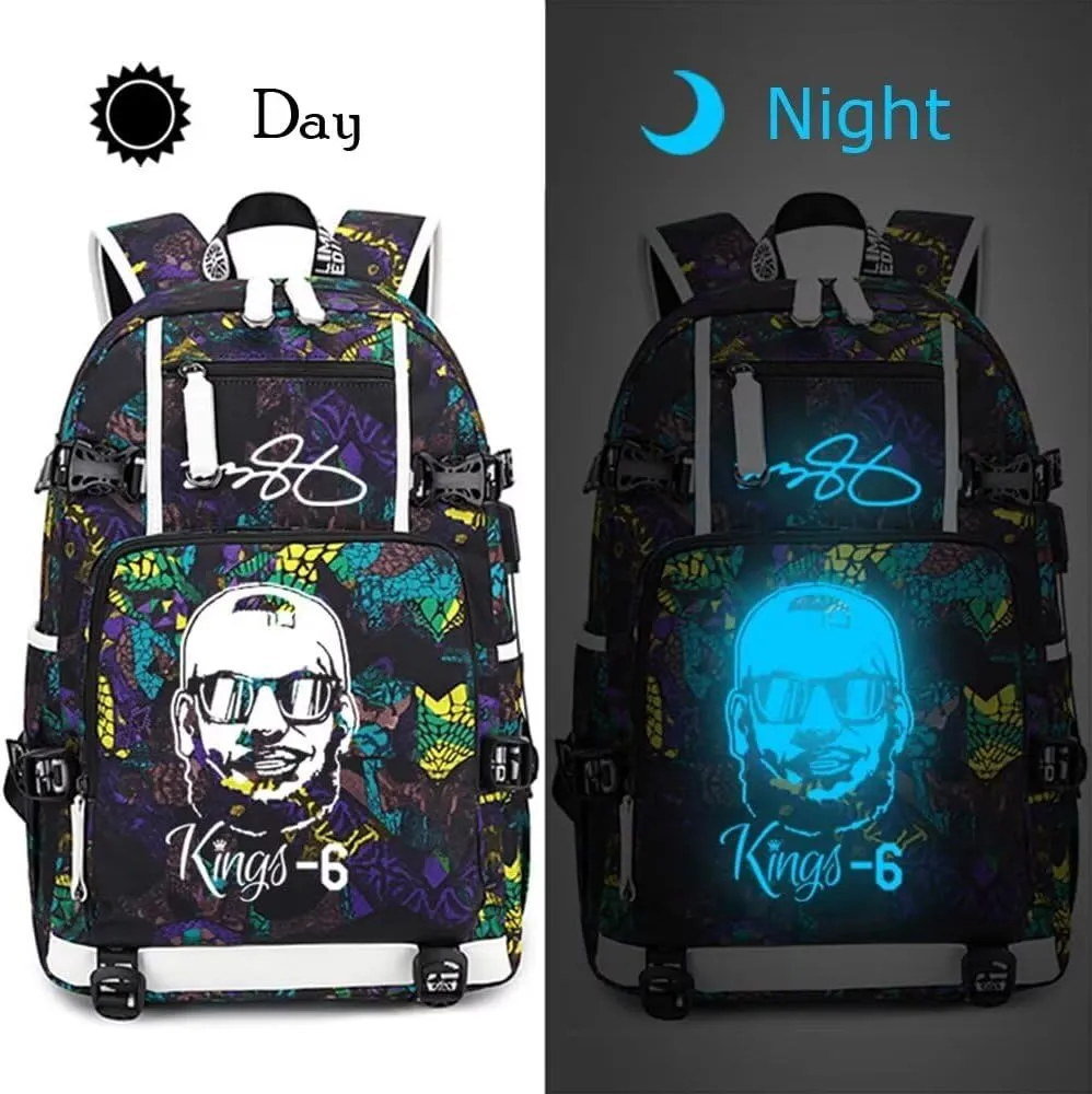 FANwenfeng Basketball Player 23 Luminous Backpack Travel Daypack Fans Bag (Style 5)