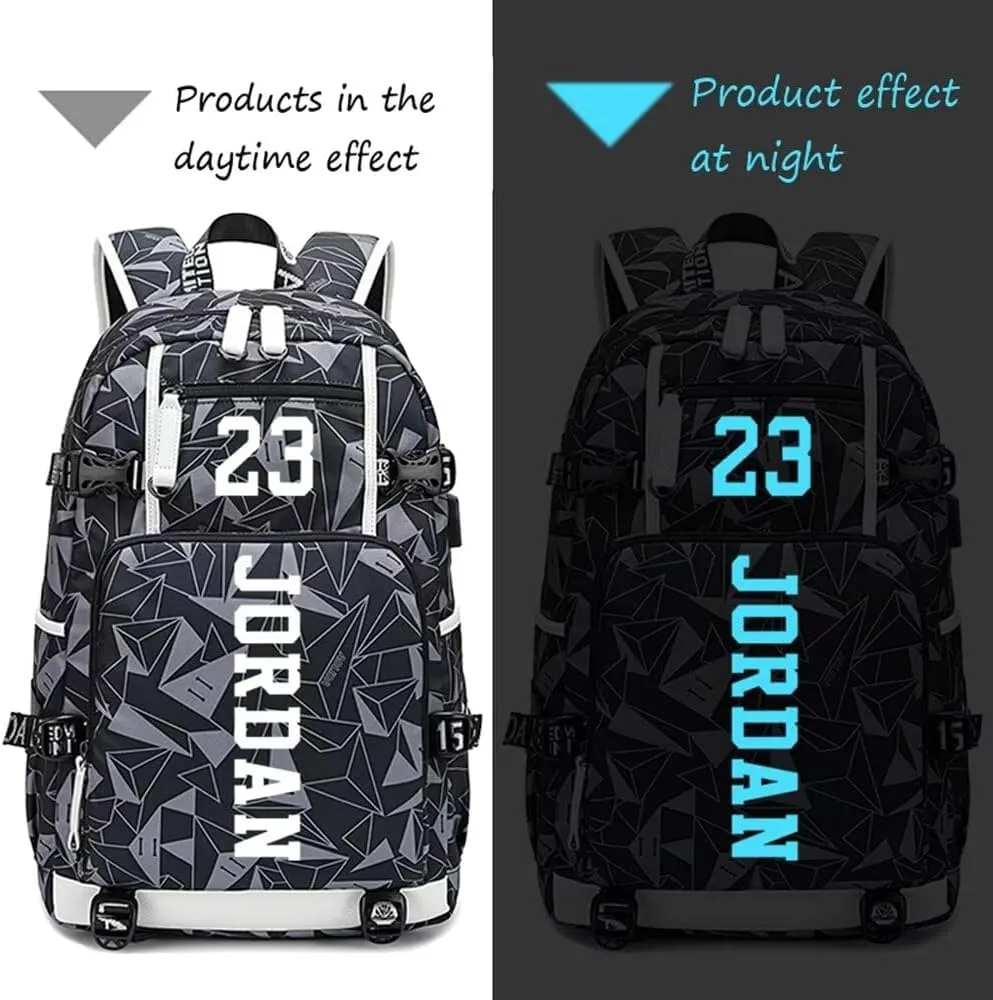 FANwenfeng Basketball Player 23 Luminous Backpack Travel Daypacks Fans Bag for Men Women (Style 9)