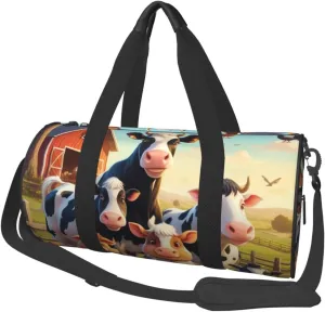 Farm Animals Printed Travel Bag,Round Personal Item Storage bag,Foldie Duffel Bag for Traveling Vacation,Fitness,Sports