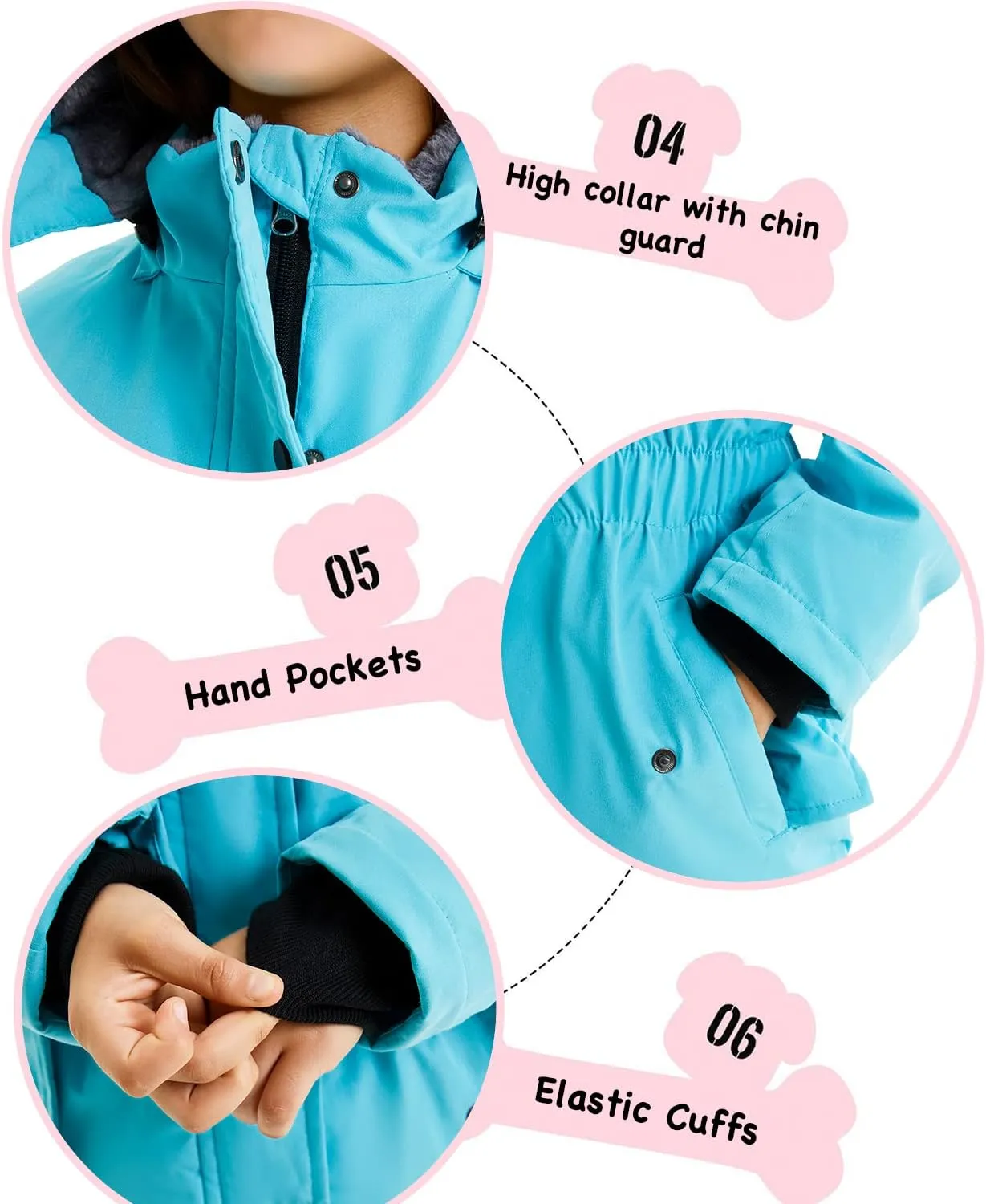 FARVALUE Girls' Long Winter Coats Warm Parka Lined Puffer Jacket Thicken Fleece Hooded Coat with Fur Collar for Girls