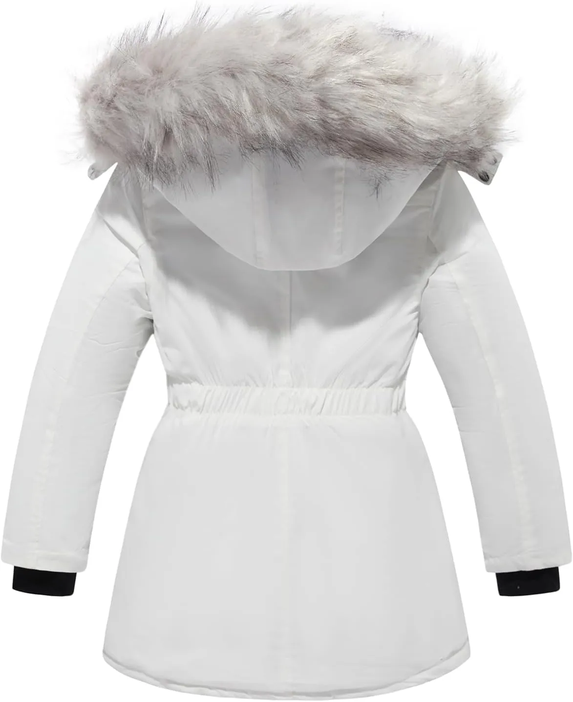 FARVALUE Girls' Long Winter Coats Warm Parka Lined Puffer Jacket Thicken Fleece Hooded Coat with Fur Collar for Girls
