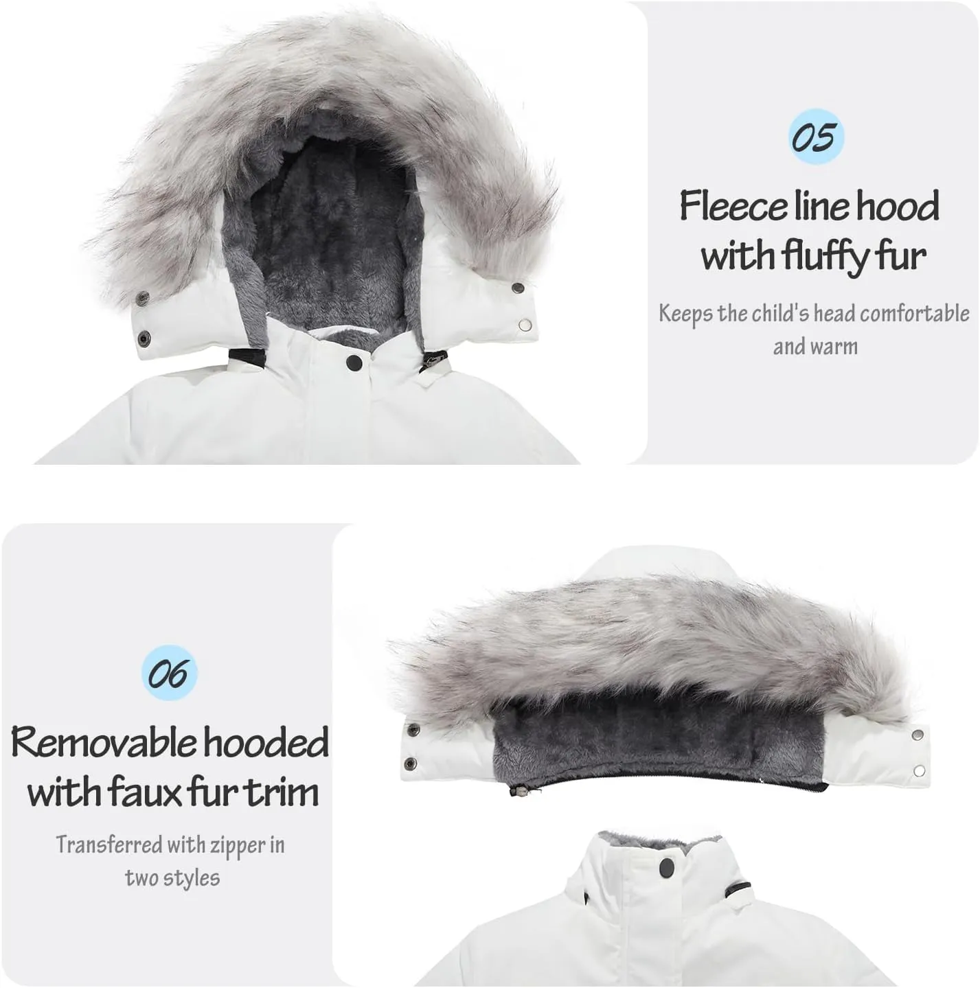 FARVALUE Girls' Long Winter Coats Warm Parka Lined Puffer Jacket Thicken Fleece Hooded Coat with Fur Collar for Girls