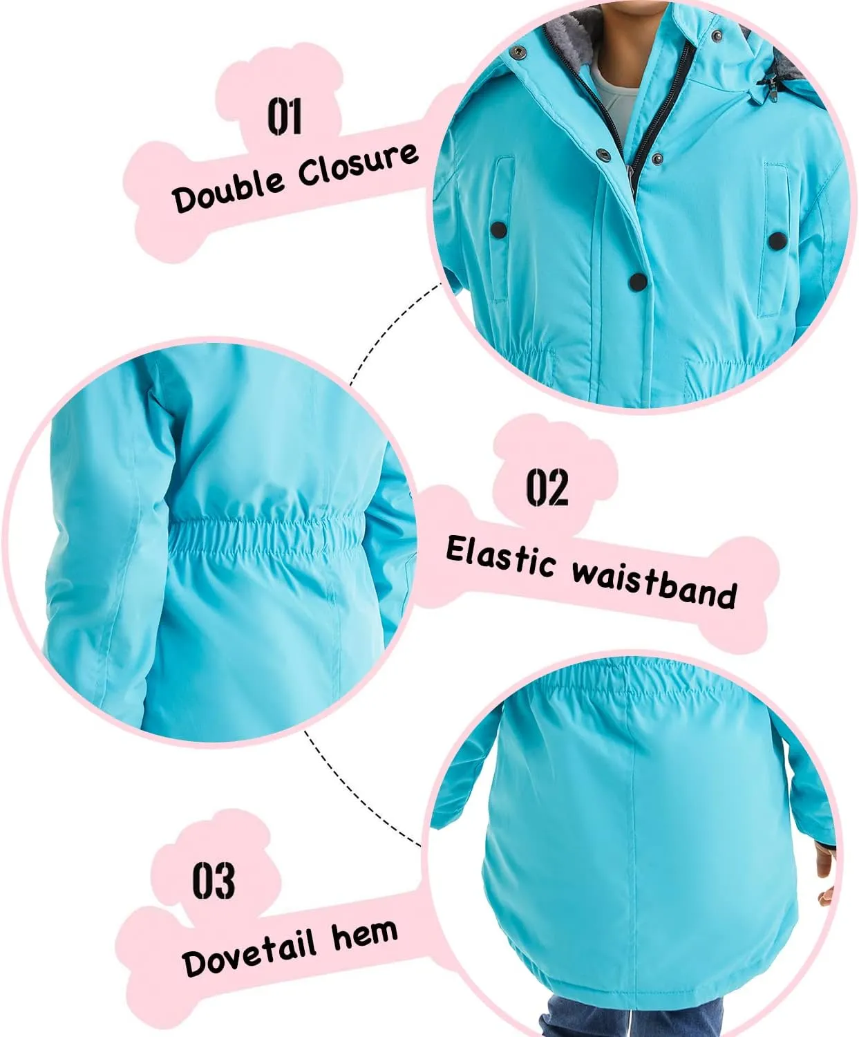 FARVALUE Girls' Long Winter Coats Warm Parka Lined Puffer Jacket Thicken Fleece Hooded Coat with Fur Collar for Girls