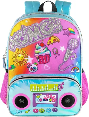 Fashion Angels XOMG POP! Backpack with Built-in Bluetooth Speakers in Turquoise – Adjustable Straps, Spacious Compartments, Lightweight, Official XOMG POP! Merchandise, Perfect for Kids & Tweens