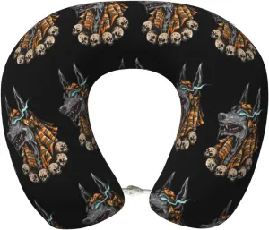 Fiercely Anubis Mummies Grin Neck Pillow Memory Foam U-Shaped Travel Neck Pillow for Airplanes Car Home