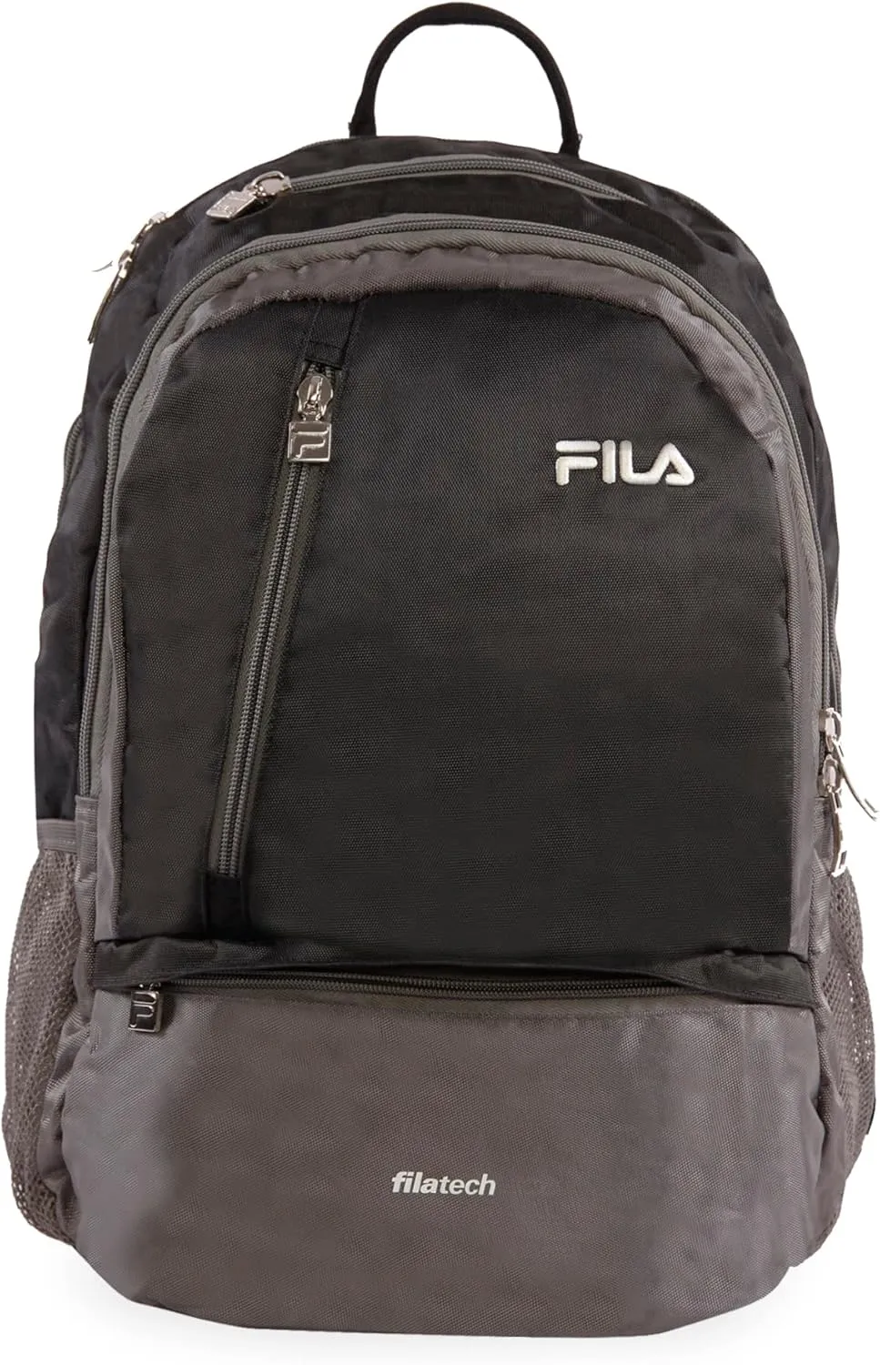 Fila Duel Tablet and Laptop Backpack, Black/Grey, One Size