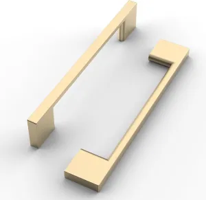 FILTA 10 Pack 5 Inch(128mm) Hole Centers Brushed Brass Cabinet Pulls,Stylish Kitchen Cabinet Handles Zinc Alloy Gold Cabinet Hardware for Cabinets Cupboard Handles Drawer Pulls