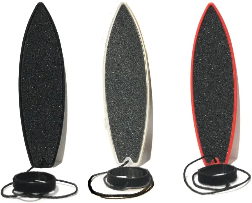 Finger Surfboard – Stealth Mini Hand Surf Toy for Air Surfing Tricks | Grip Tape   Leash | Ride Wind from Cars or Imagination | Fun Road Trip Gift for Skaters & Surfers (Black, White, & Red)