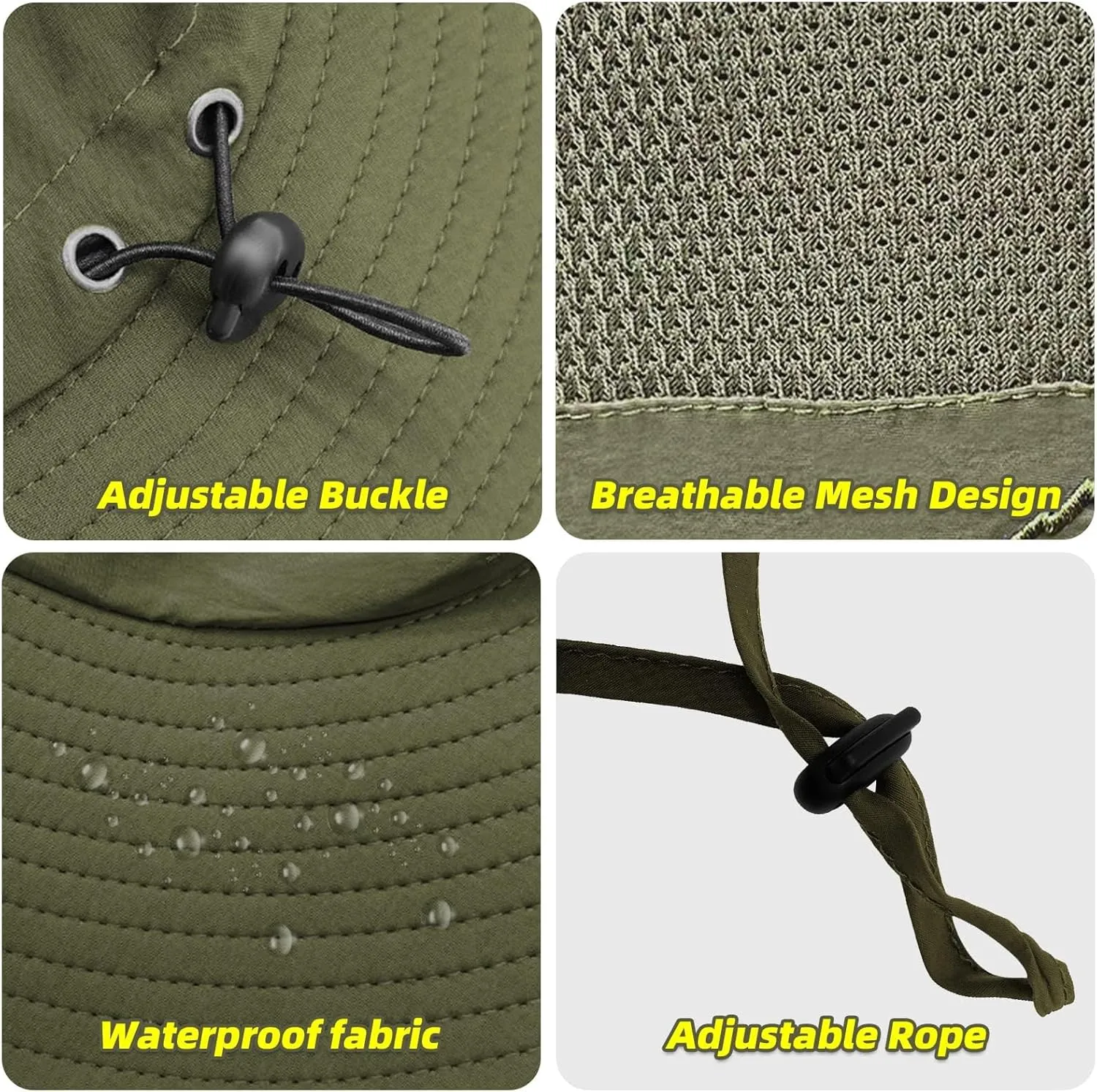 Fishing Hat for Men Sun Protection Hat with Removable Mesh Face Neck Flap Cover Windproof Strap for Men and Women