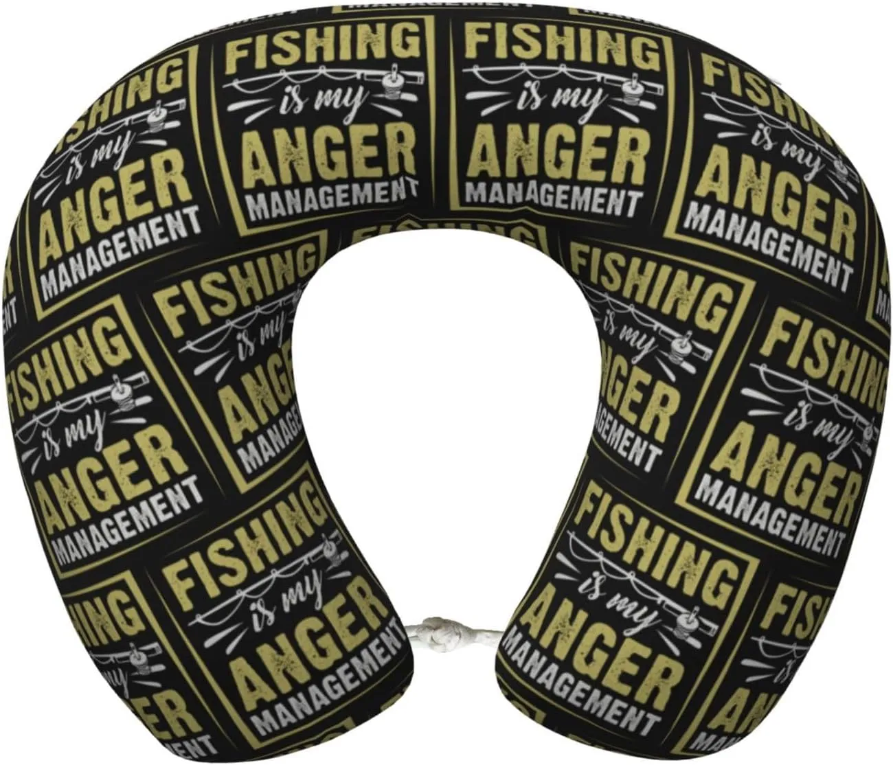 Fishing is My Anger Management Neck Pillow Memory Foam U-Shaped Travel Neck Pillow for Airplanes Car Home