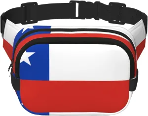 Flag of Chile Fitness travel shoulder bag, fashionable and casual waist bag, square double-layer waist bag