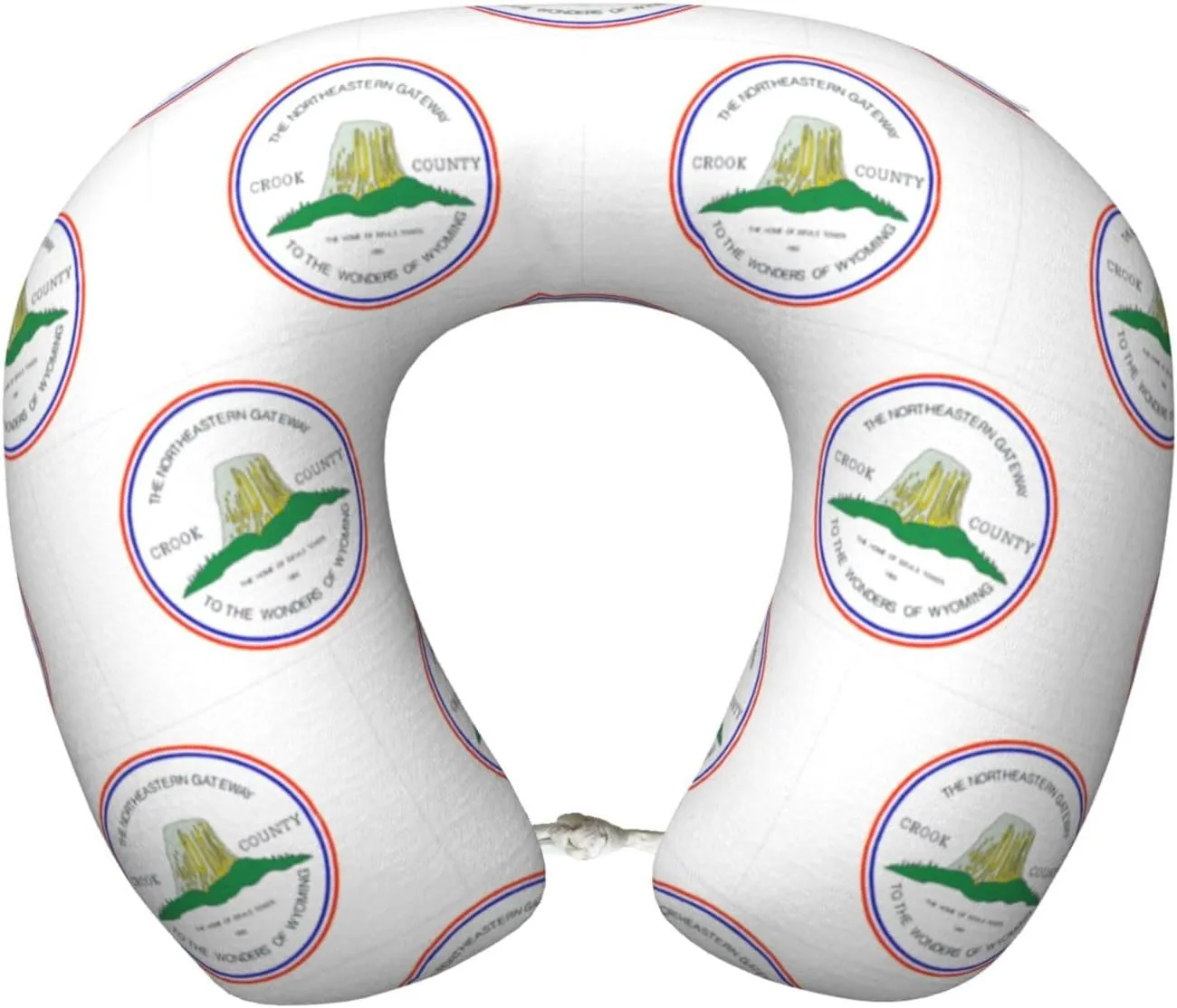 Flag of Crook County, Wyoming Neck Pillow Memory Foam U-Shaped Travel Neck Pillow for Airplanes Car Home