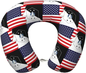 Flag of The Senior Enlisted Advisor of The Space Force and America Neck Pillow Memory Foam U-Shaped Travel Neck Pillow for Airplanes Car Home
