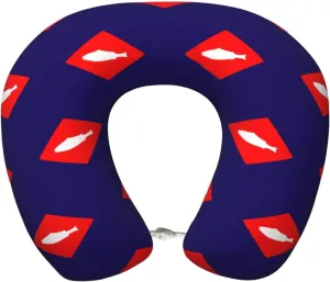 Flag of The United States Bureau of Fisheries Neck Pillow Memory Foam U-Shaped Travel Neck Pillow for Airplanes Car Home