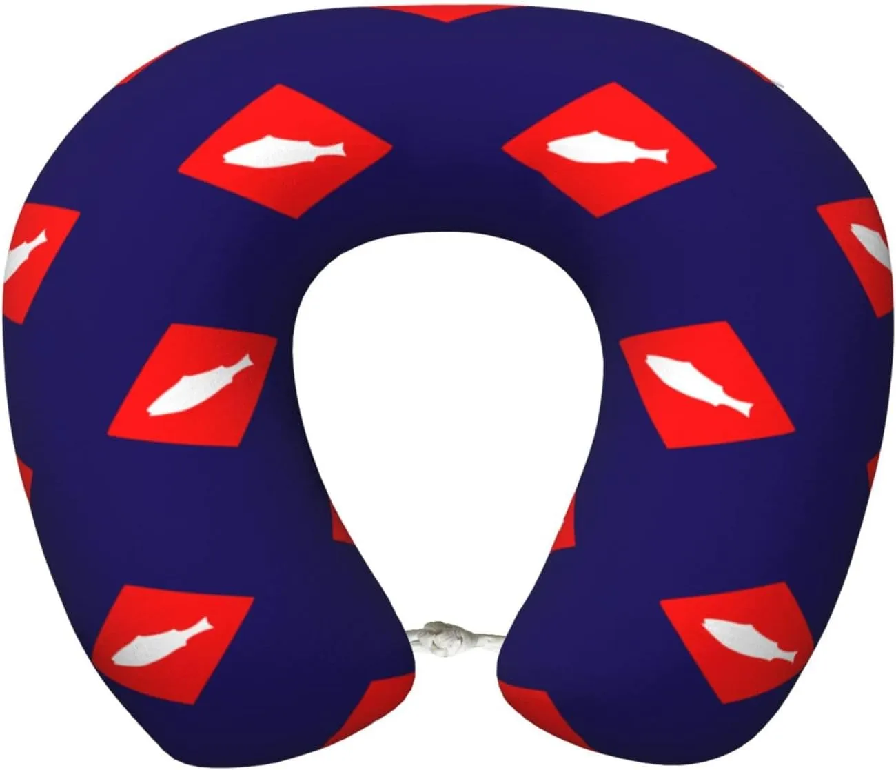 Flag of The United States Bureau of Fisheries Neck Pillow Memory Foam U-Shaped Travel Neck Pillow for Airplanes Car Home