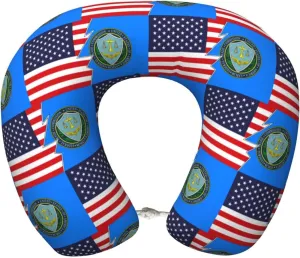 Flag of The United States Federal Trade Commission and America Neck Pillow Memory Foam U-Shaped Travel Neck Pillow for Airplanes Car Home