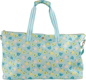 Flower - Duffle Bag With Top Zipper And Striped Handles - Simply Southern