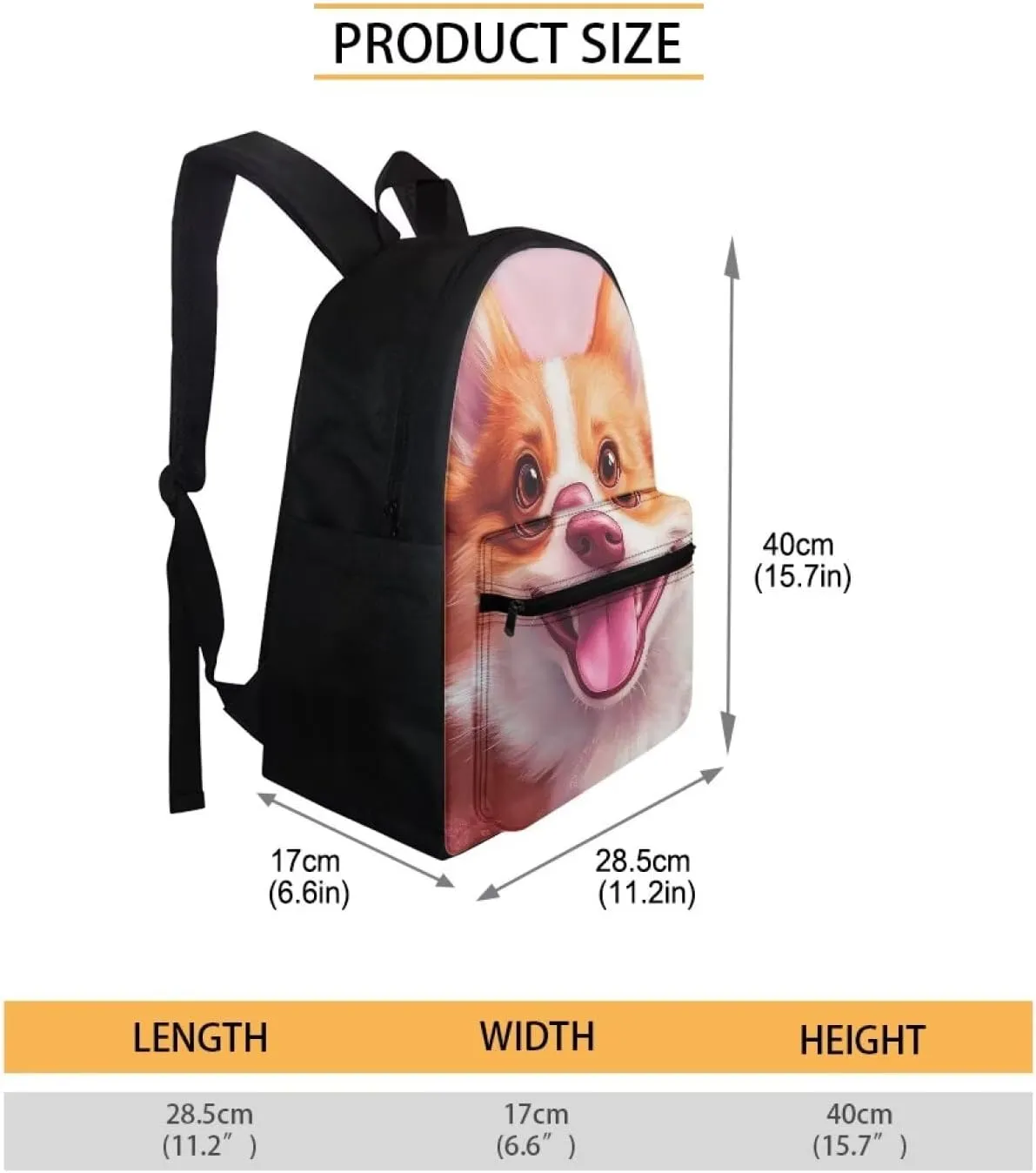 FOR U DESIGNS Cute Girl Backpacks Kindergarten Bookbag for School Book Bag Kawaii Corgi School Backpack for First Grade Girls 15 Inch Casual Travel Rucksack Pink