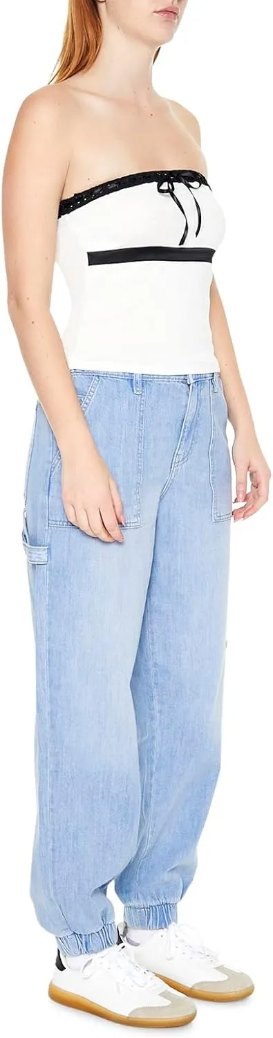 Forever 21 Women's Denim Utility Cargo Joggers