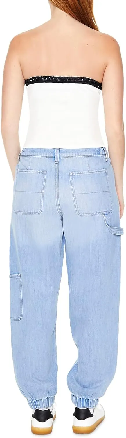Forever 21 Women's Denim Utility Cargo Joggers