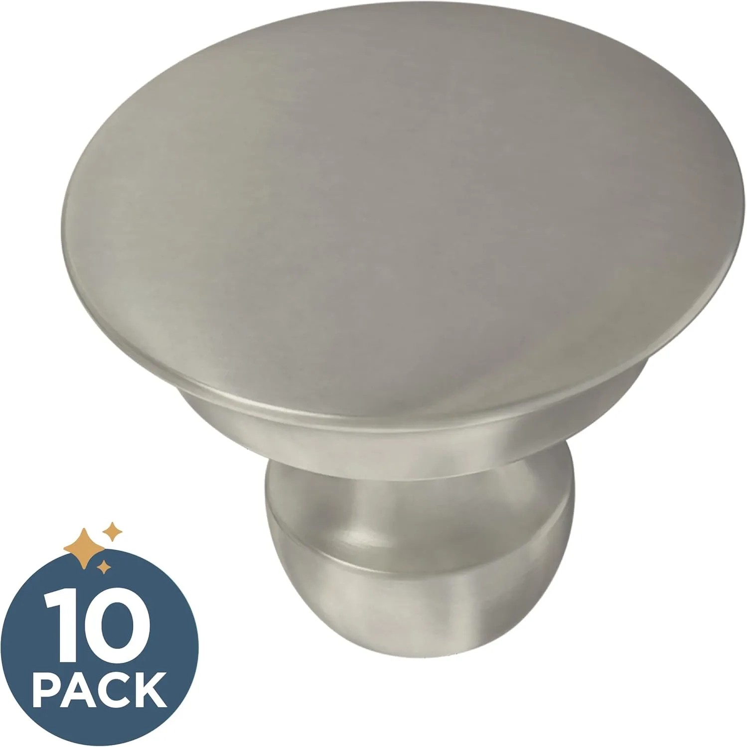 FRANKLIN BRASS Medici (10-Pack) Cabinet Knobs | Satin Nickel Handles for Dresser/Kitchen/Closet Door/Furniture | 1-3/16" Drawer Pulls/Handles P42957C-SN-B
