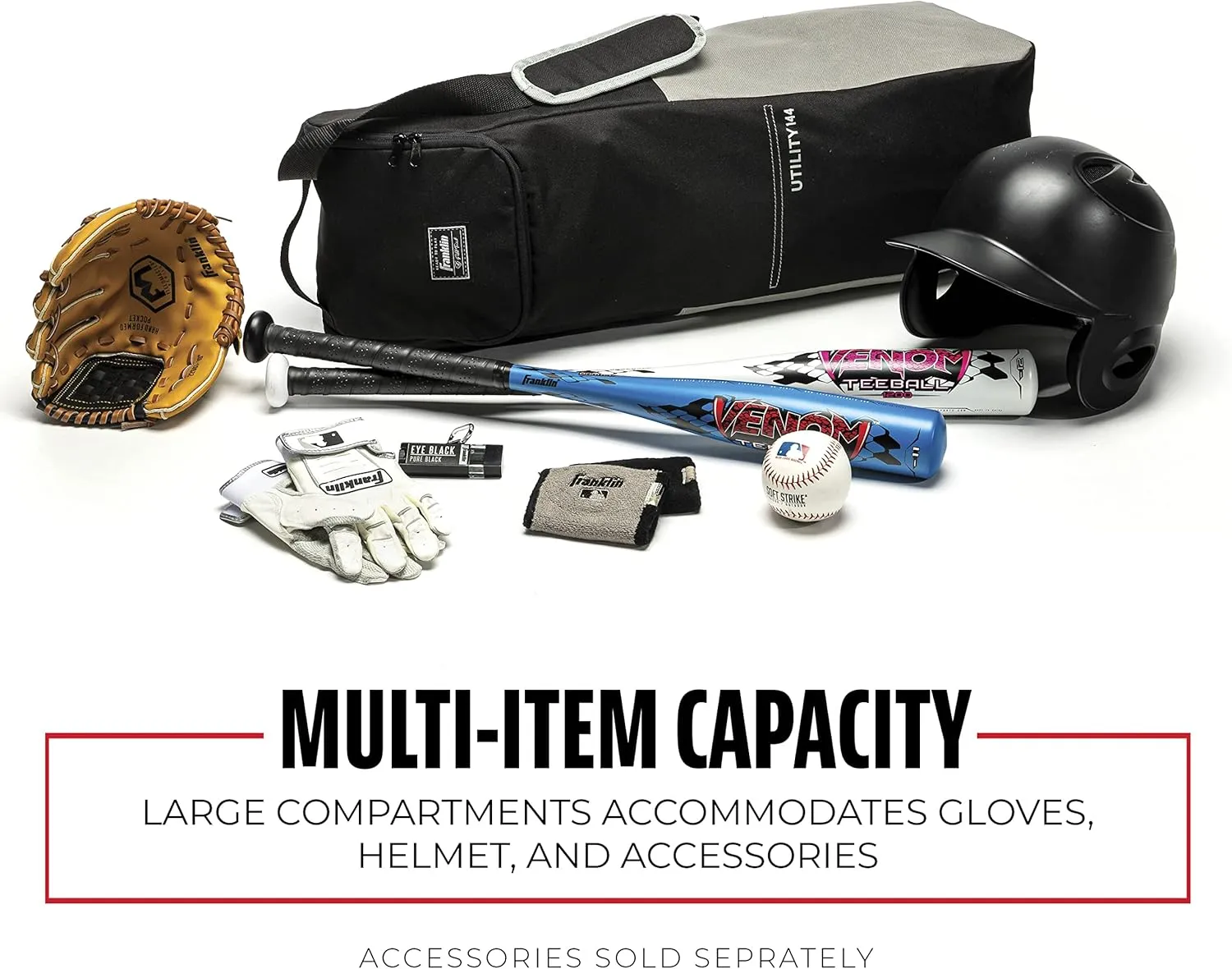 Franklin Sports Utility 144 Bag - Multi-Purpose Bag - Fit Bat Up to 26"