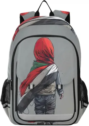 Free Gaza Free Palestine Kid Book Bags, Cool Backpacks for School for Boys, Large Backpack for Girls