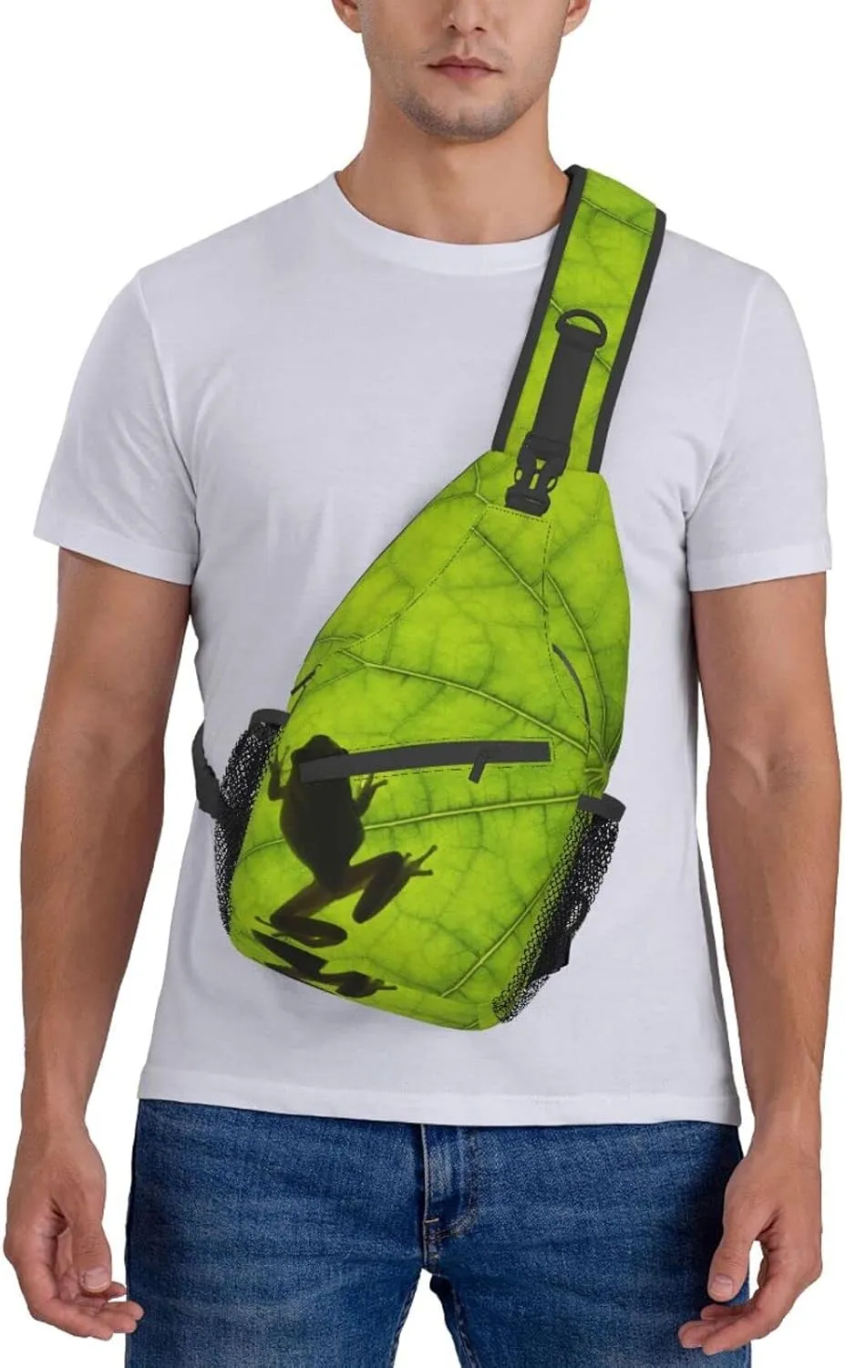Frog Sling Bag Cute Crossbody Chest Daypack Casual Backpack Animal Shoulder Bag For Travel Picnic