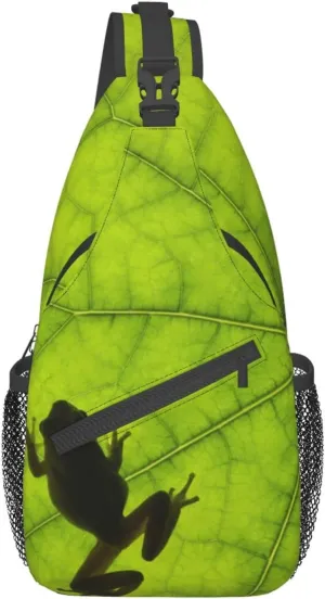 Frog Sling Bag Cute Crossbody Chest Daypack Casual Backpack Animal Shoulder Bag For Travel Picnic