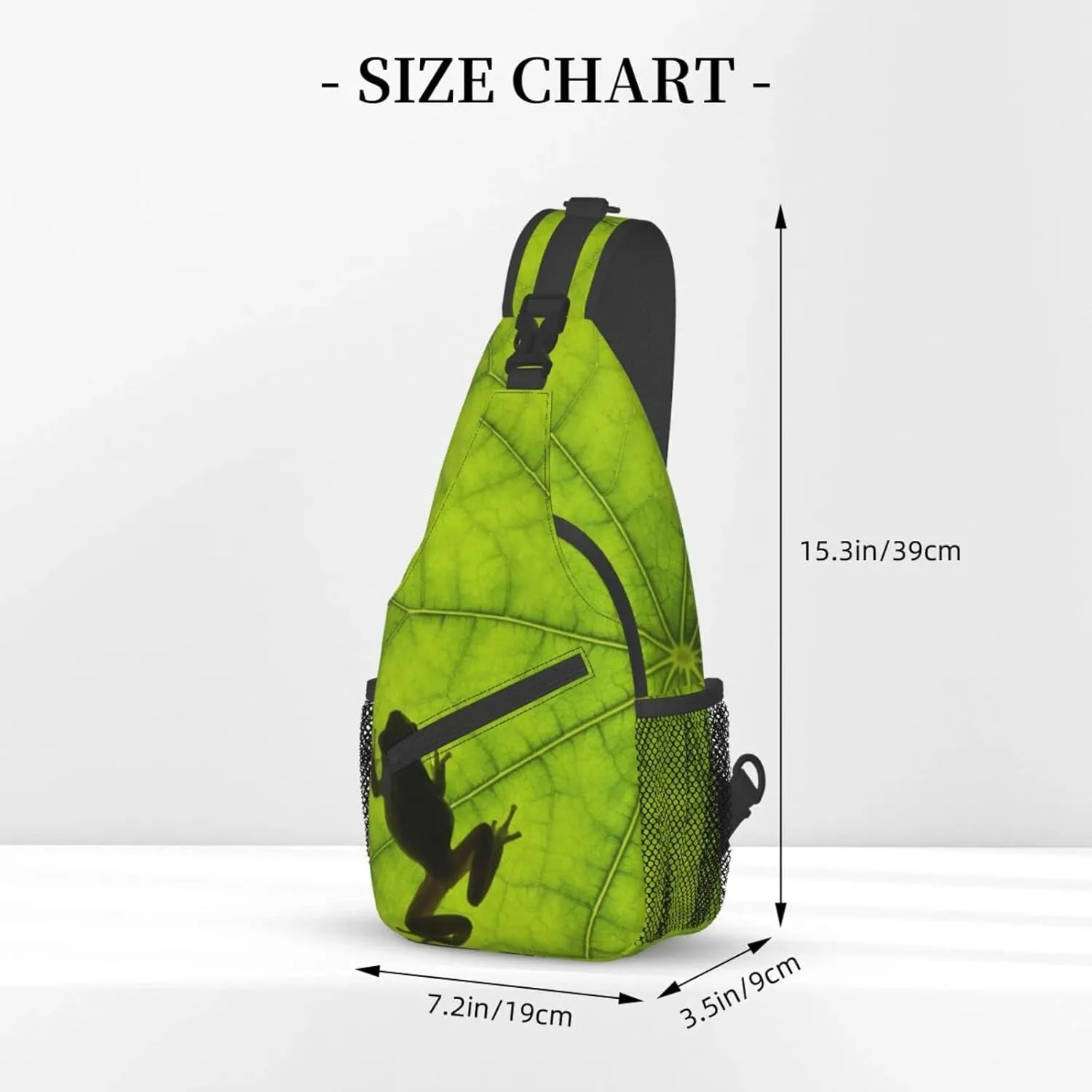 Frog Sling Bag Cute Crossbody Chest Daypack Casual Backpack Animal Shoulder Bag For Travel Picnic