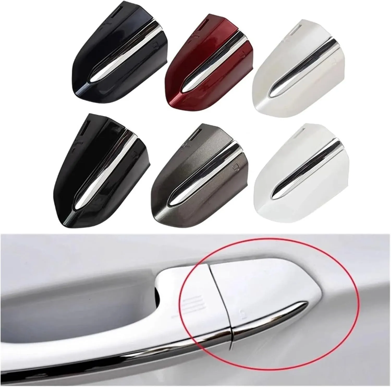 Front Left Exterior Door Handle Lock Cover Small Cap ，Compatible with Ford Mondeo MK5 2013-2019 Edge MK2 2018 2019 Taurus 2015-2020(1pcs Gray)
