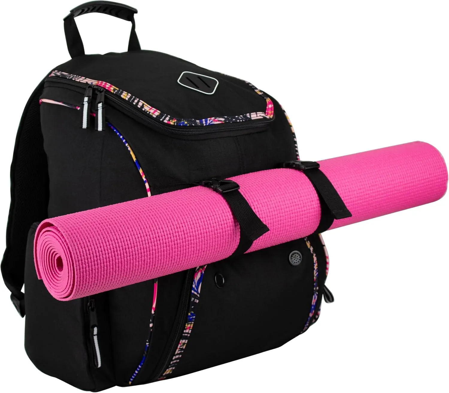 FUEL Oversized Wide Mouth Backpack with Multiple Compartments, Large Storage for Hiking, Work, Classroom, and Traveling - Tropical Trim