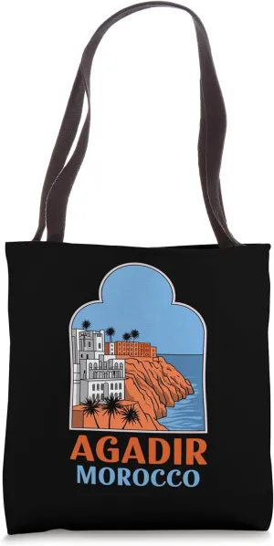 Fun Agadir Morocco Cityscape Art, Moroccan Coastline Tote Bag